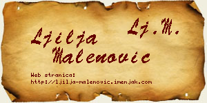 Ljilja Malenović vizit kartica
